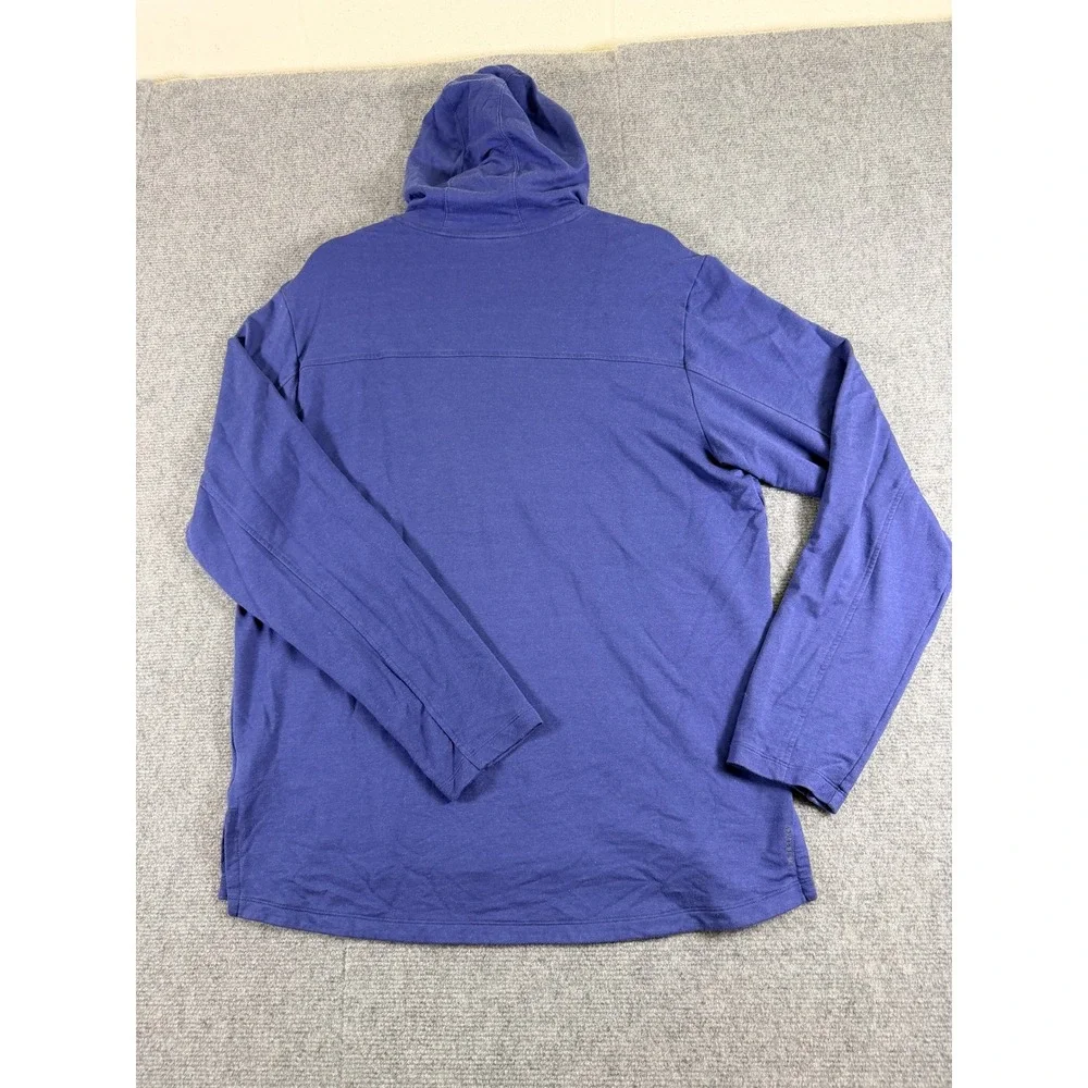 Adidas Mens Athletics Hoodie Blue Heathered Long Sleeve Sweatshirt Large